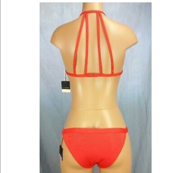 LA Hearts Crop Top Ribbed Bikini Set - Picture 2 of 5